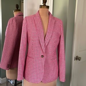 J. Crew Pink and White Blazer